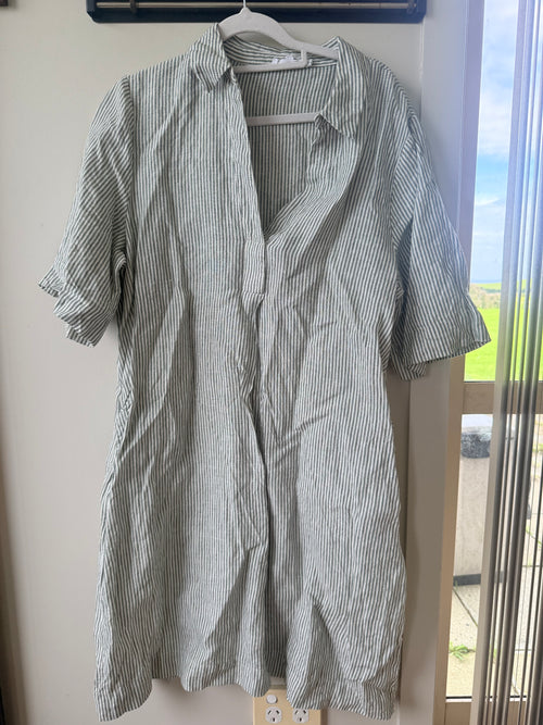 Sage Linen Dress / Size 14