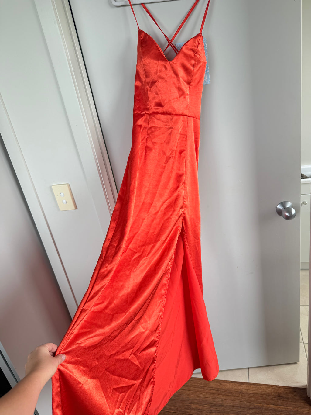 Satin Maxi Dress / Size 8