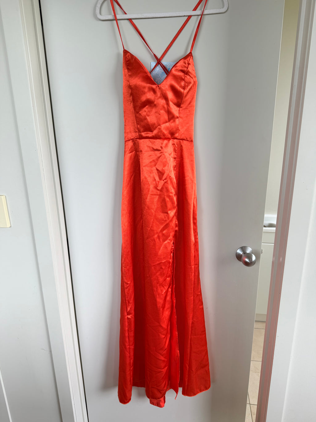 Satin Maxi Dress / Size 8