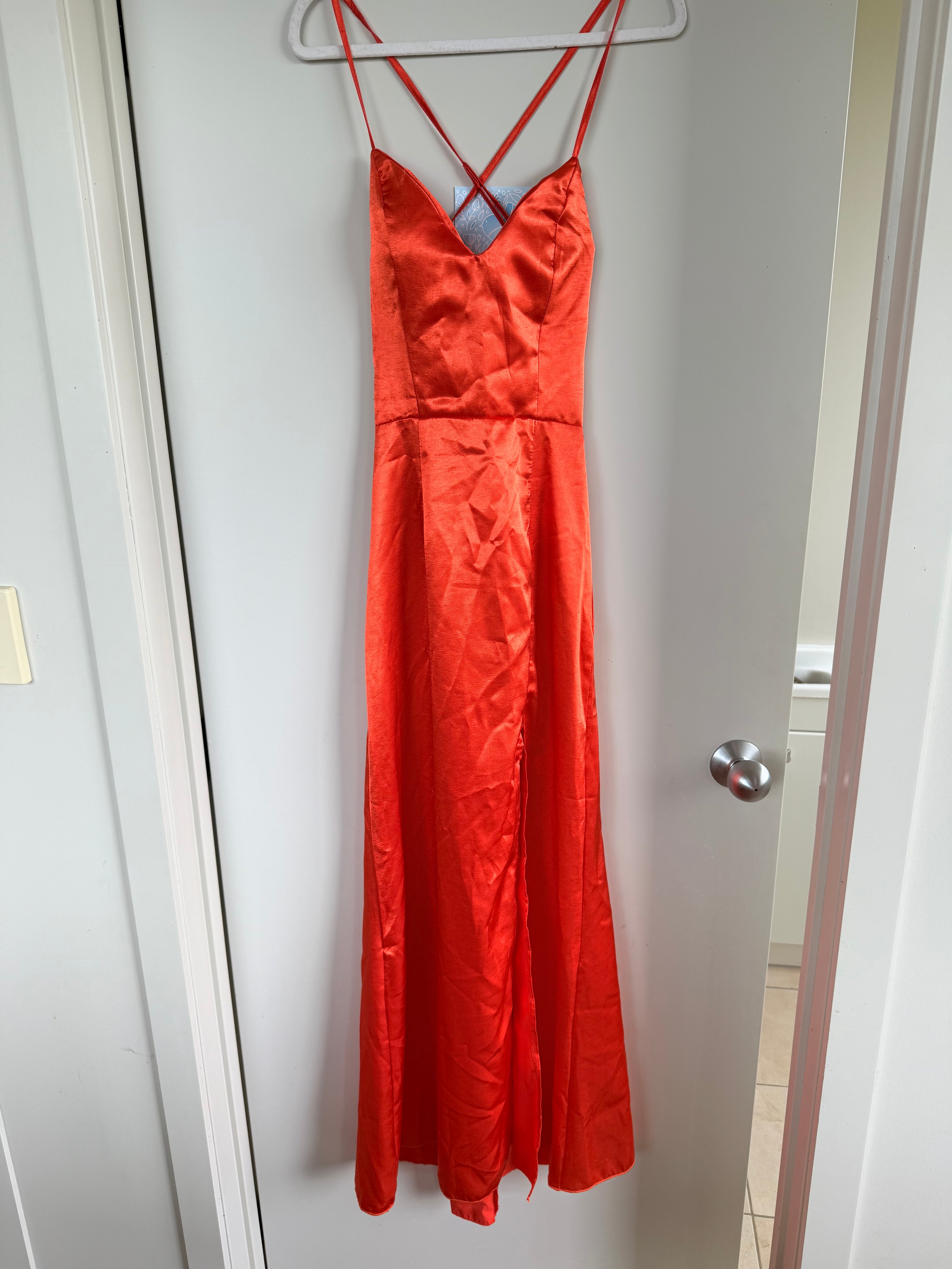 Satin Maxi Dress / Size 8